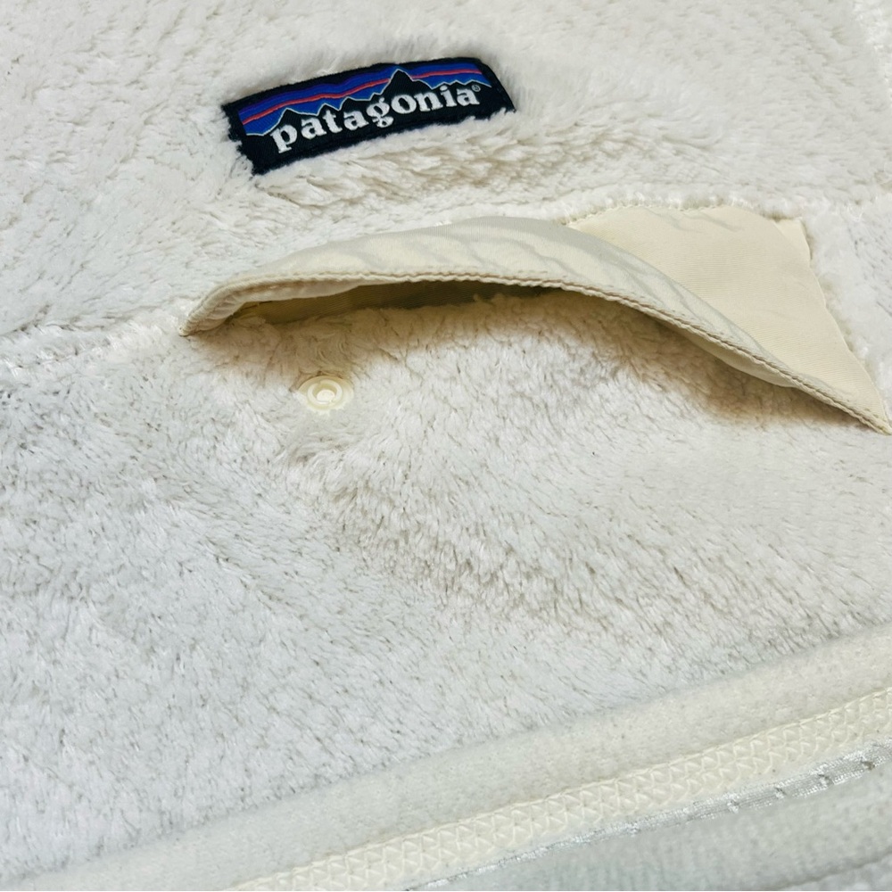 Patagonia Fleece Pullover Women's Re-Tool Snap-T Sz M Ivory Cream - Picture 8 of 15